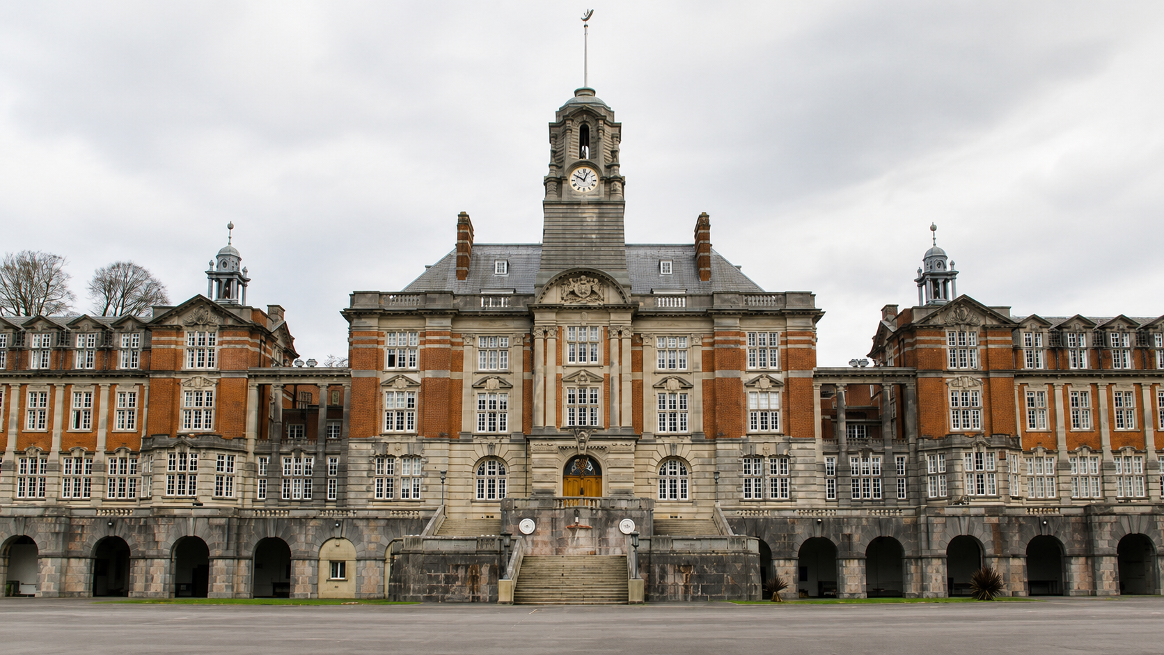 Britannia Royal Naval College in Dartmouth, its clock tower symbolising order, timing and institutional discipline